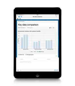 Ipad displaying AkzoNobel online report 2014 data comparison